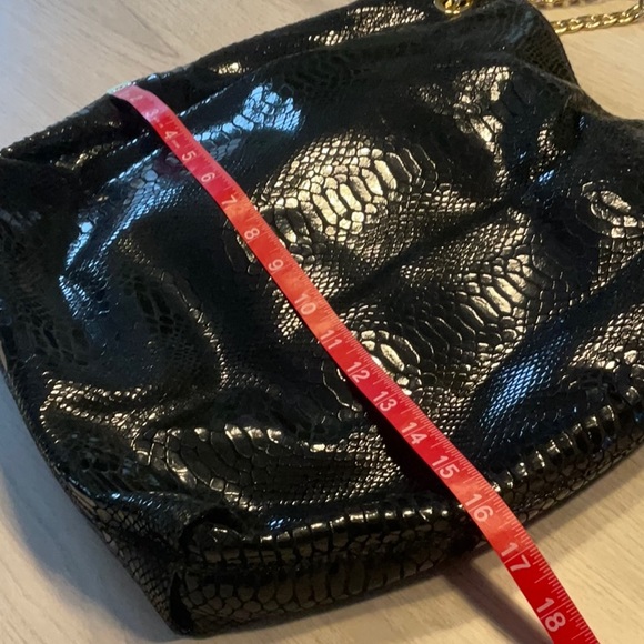 Michael Kors Black Patent Leather Crocodile Purse Handbag - Picture 12 of 16